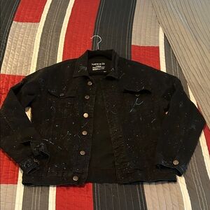Urban Outfitters Black Splatter Denim Jacket